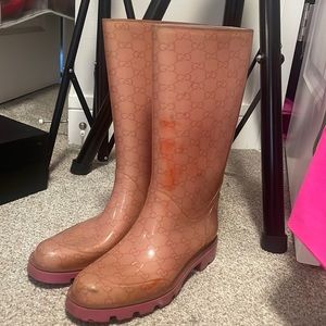 Pink Gucci Rain boots 2012